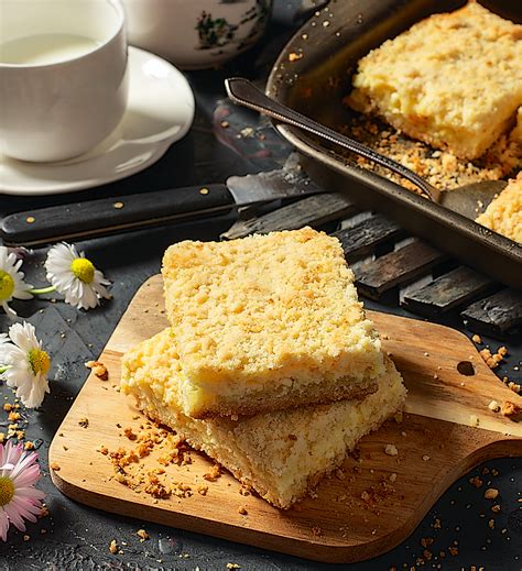 Творожный пирог с песочной крошкой — Кулинарные рецепты с фото