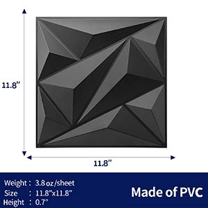 Art3dwallpanels 33 Pack 3D Wall Panel Diamond for Interior Wall Décor