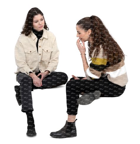 Two Cut Out Women Sitting And Talking Vishopper