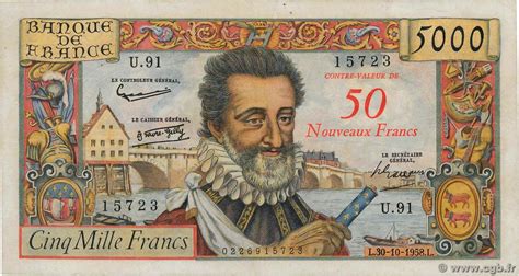 Nf Sur Francs Henri Iv France F B Billets