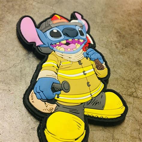 Stitch From Lilo And Stitch In Us Firefighter Turnouts Pvc Patch