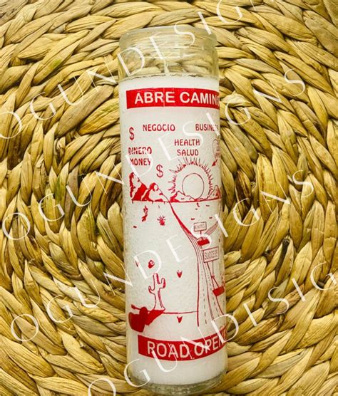 Road Opener Glass Candle Prosperity Abre Caminos Vela Etsy