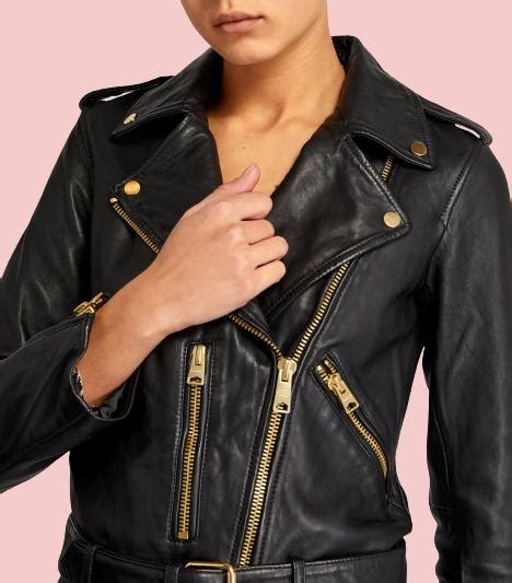 Black Leather Jacket With Gold Zipper - AirBorne Jacket