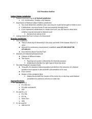 Civil Procedure Final Outline Docx Civil Procedure Outline Subject