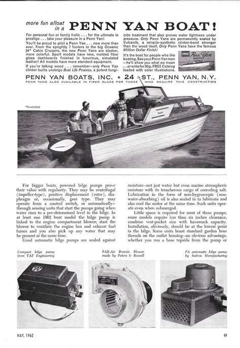 1962 Penn Yan Boats Ad Nice Photo