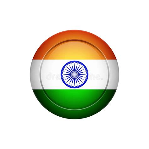 Indian Flag On The Metallic Pole Vector Illustrat Stock Vector