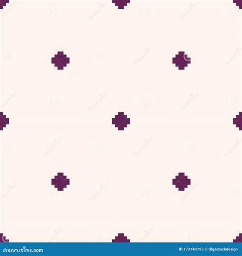 Subtle Vector Minimalist Floral Geometric Seamless Pattern Purple And