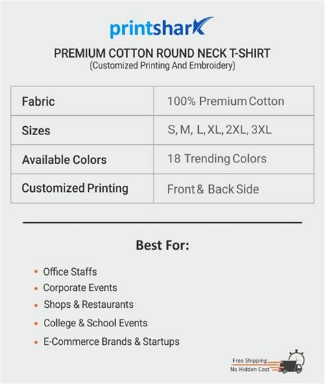 Custom Cotton T Shirt Printing Printshark