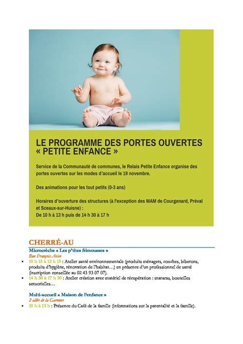 Le Programme Porte Ouverte Petite Enfance Commune De Duneau