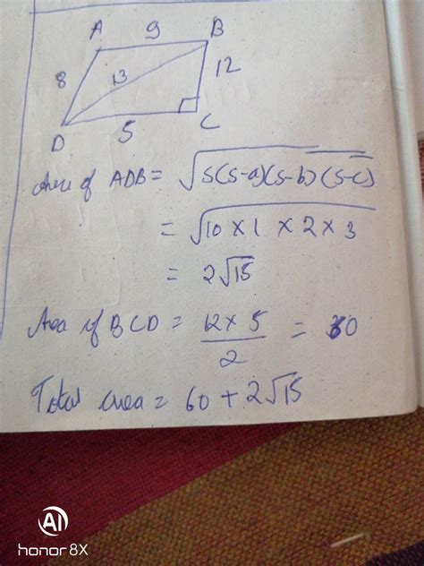 EXERCISE 12 2 A Park In The Shape Of A Quadrilateral ABCD Has 2C 90