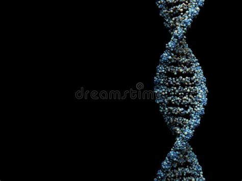 A Fragmenting Dna Strand Against A Black Background D Rendering Stock