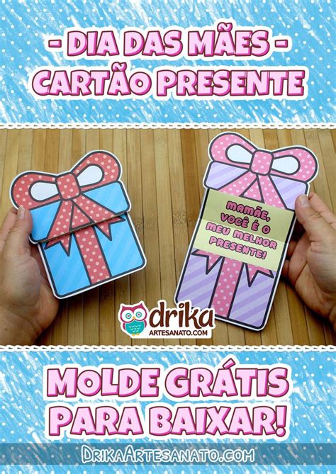 Ideia De Cartao Dia Das Maes - Lembrancinha de Dia das Mães: Cartão Presente Interativo Grátis