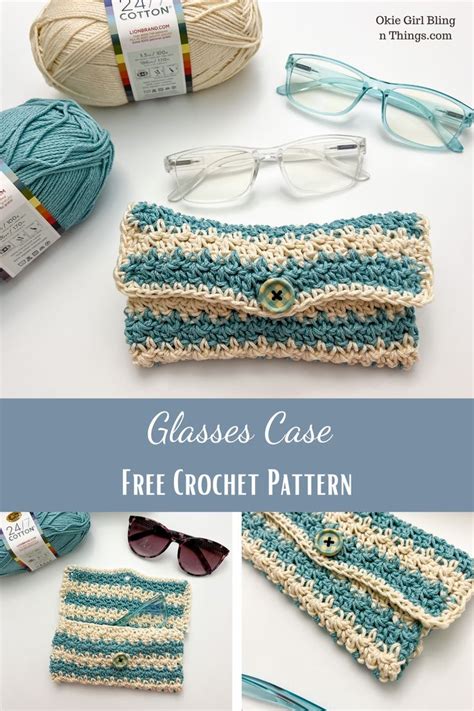 Easy Crochet Glasses Case Free Pattern And Tutorial Crochet Eyeglass Cases Cotton Yarn Crochet