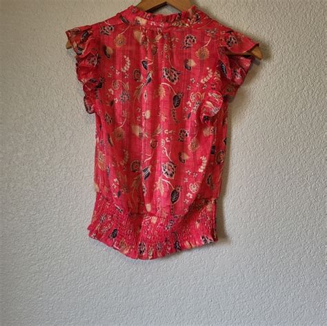 Rachel Zoe Tops Rachel Zoe Pink Floral Cap Sleeve Blouse Xs Poshmark