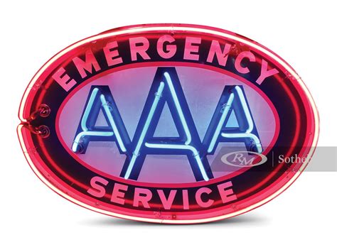 AAA Emergency Service Neon Porcelain Sign Auburn Fall 2019 RM Auctions