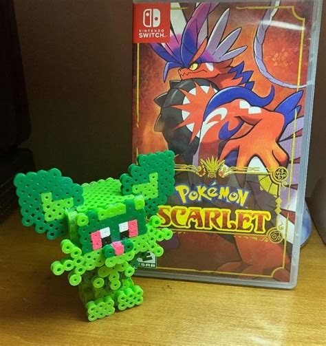 Pok Mon Sprigatito D Bit Perler Bead Figurine Crafty Amino