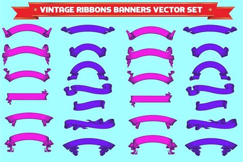 Premium Vector Pack Of Hand Drawn Vintage Ribbons