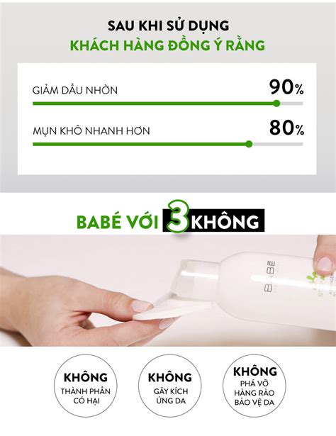 Toner cân bằng dầu nhờn hỗ trợ giảm mụn se khít lỗ chân lông BABE