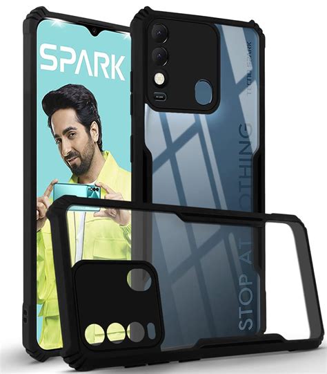 Jkobi Back Cover Case For Tecno Spark Shockproof With Polycarbonate