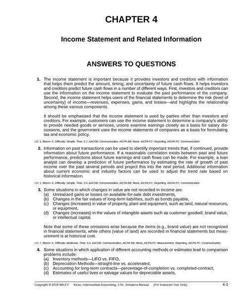 Be Solutions Ch 4 Solutions Practice Chapter 4 Income Statement And