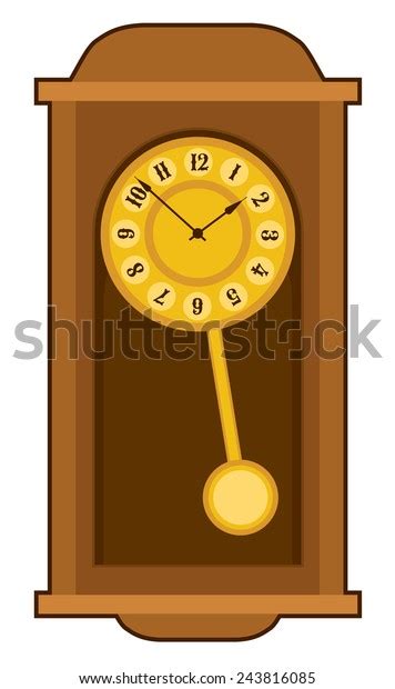 Old Retro Wall Clock Pendulum Vector Stock Vector Royalty Free 243816085