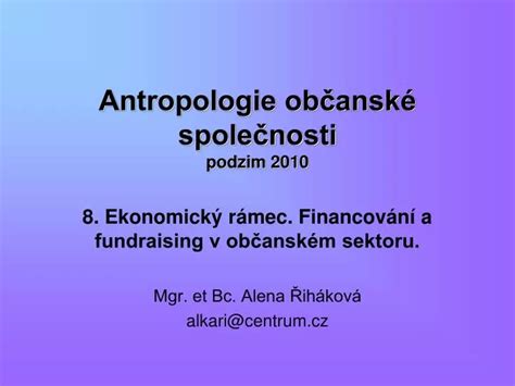 Ppt Antropologie Ob Ansk Spole Nosti Podzim Powerpoint