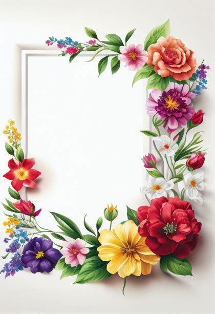 Free Colorful Flower Frame Design