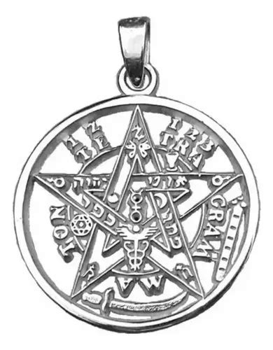 Protect Cadena Dije Tetragramaton Pentagrama Reforzado Plata Meses