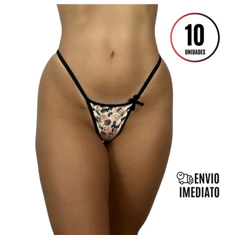 Kit Com 10 Calcinhas Fio Dental Tanga Sacoleira Para Revenda Shopee Brasil