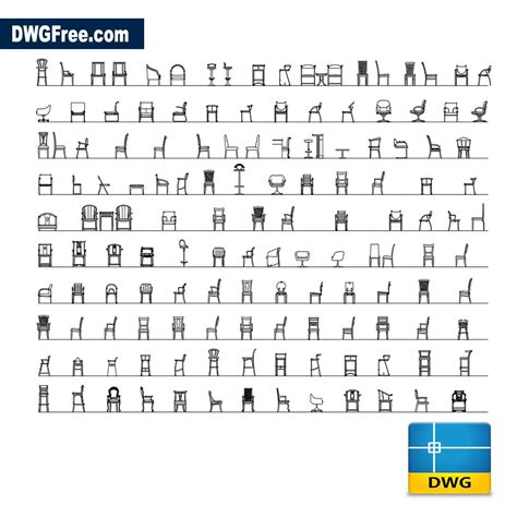 Chairs All Projections Dwg Free Cad Blocks Download