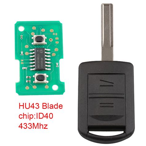 2 Buttons Car Remote Key With ID40 Chip And HU43 Blade Fit For Agila