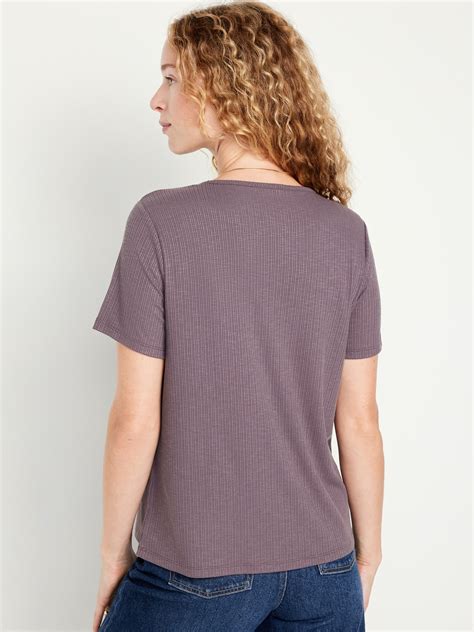 Luxe Ribbed Slub Knit T Shirt Old Navy