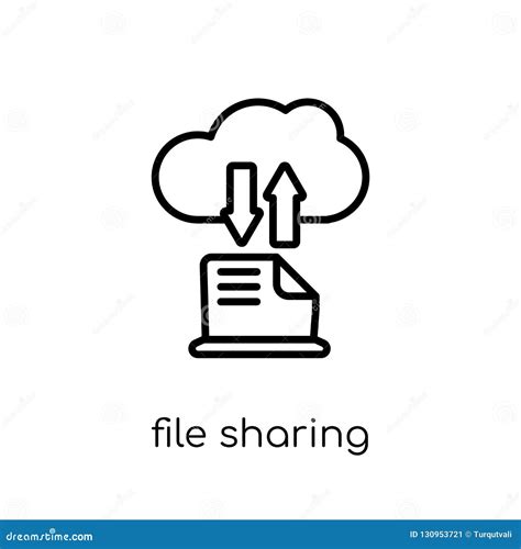 File Sharing Icon Trendy Modern Flat Linear Vector File Sharing Stock