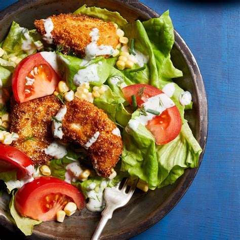 Fried Chicken Salad With Buttermilk Dressing Recipe Eatingwell