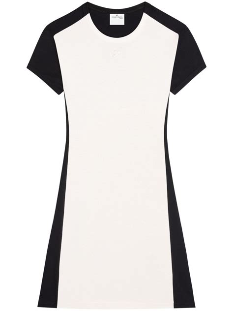 Courrèges Contrast Frame Cotton Mini Dress Black Farfetch