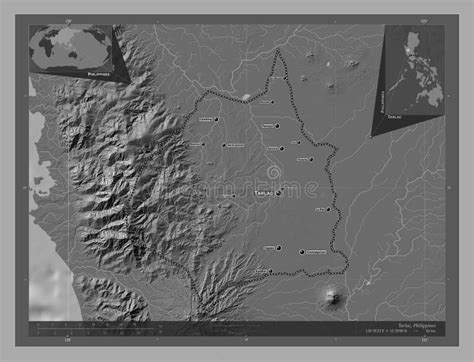 Tarlac Philippines Bilevel Labelled Points Of Cities Stock