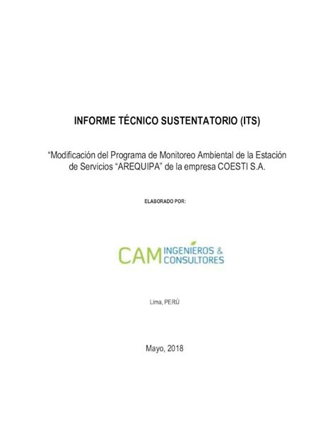 Pdf Informe T Cnico Sustentatorio Its Servicios Con Gasocentro De