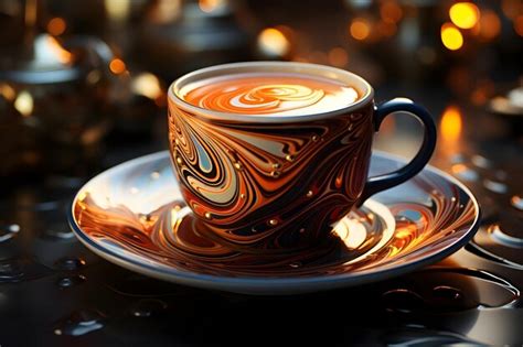 Premium Ai Image A Coffee Cup With A Swirl Of Coffee