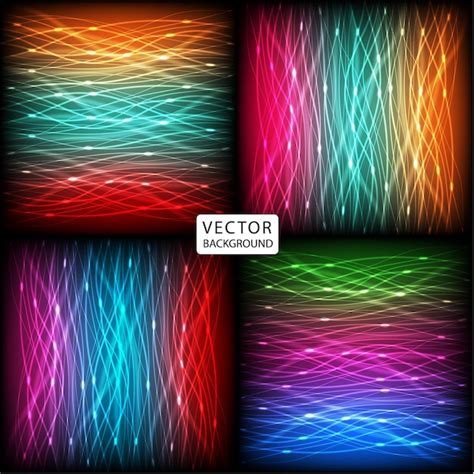 Premium Vector Set Abstract Background Of Bright Neon Colorful Curves