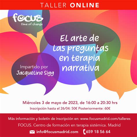 El Arte De Las Preguntas En Terapia Narrativa Jacqueline Sigg Focus