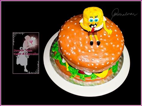 Spongebobs Krabby Patty Fondant Cake Cake By Vian Cakesdecor