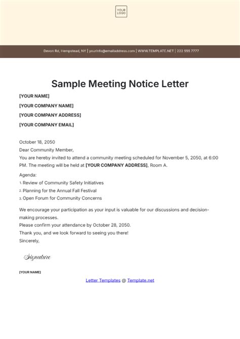 write  meeting letter infoupdateorg