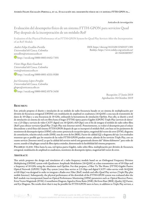 Solution Evaluaci N Del Desempe O F Sico De Un Sistema Ftth Gpon