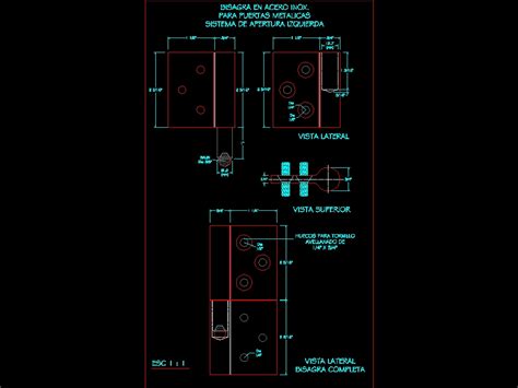 Herrajes Y Bisagras En Autocad Descargar Cad Kb Bibliocad