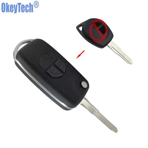 Okeytech Modified Flip Folding Remote Car Key Case Shell For Suzuki Sx4