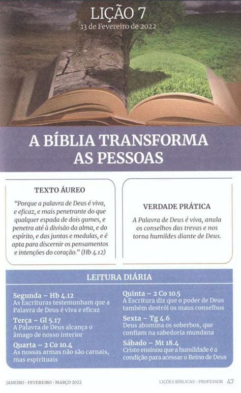 Li O A B Blia Transforma As Pessoas B Blia Li O Palavra De Deus