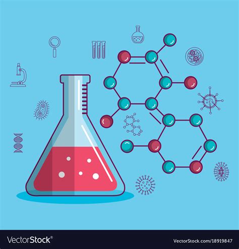 Chemistry science poster icon Royalty Free Vector Image