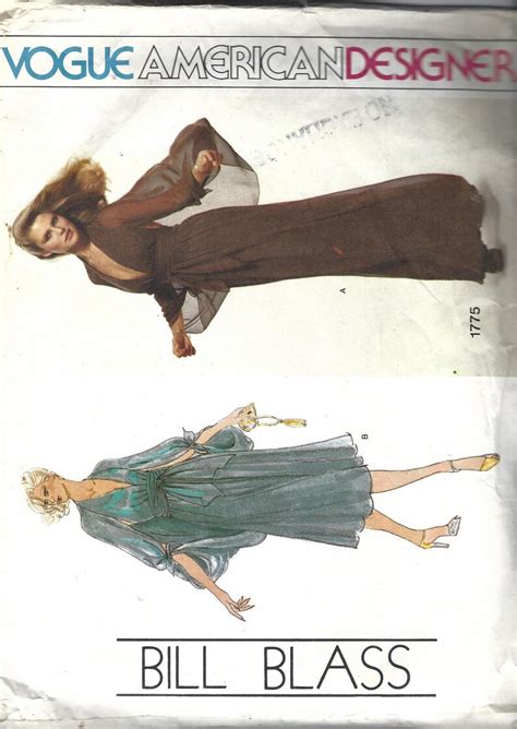 Vogue American Designer Sewing Pattern 1775 Bill Blass Etsy