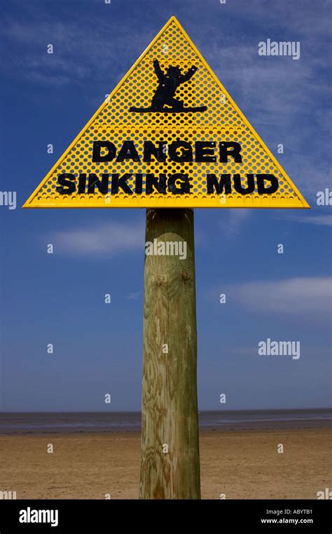 Danger Sinking Mud Sign Sand Point Beach Weston Super Mare Somerset