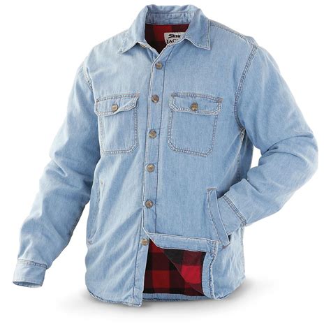 Jaguar™ Fleece - lined Denim Shirt Jacket - 234765, Shirts at Sportsman ...